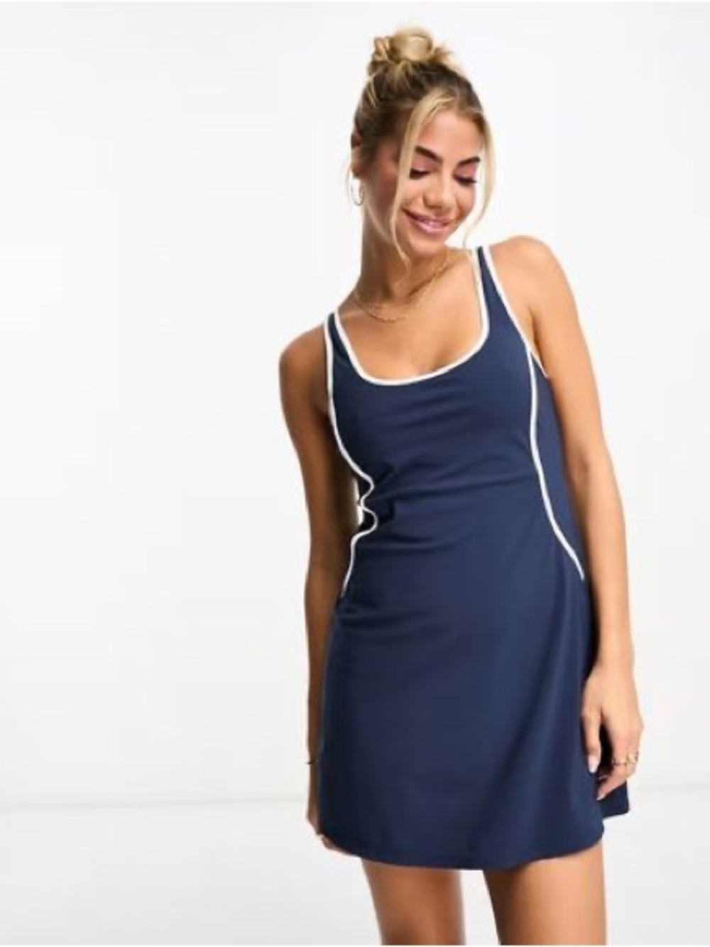 Abercrombie & Fitch Navy Dress with White Trim